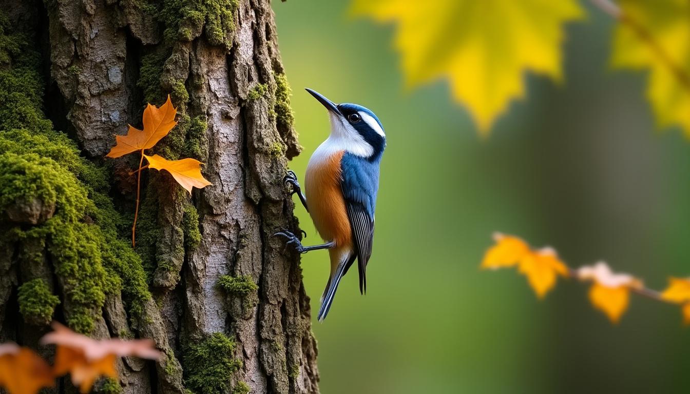 explorez le mode de vie unique et les caractéristiques fascinantes de la sittelle torchepot, un petit oiseau forestier au comportement remarquable.